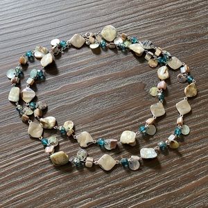 beautiful Lia Sophia metal and bead designer necklace.